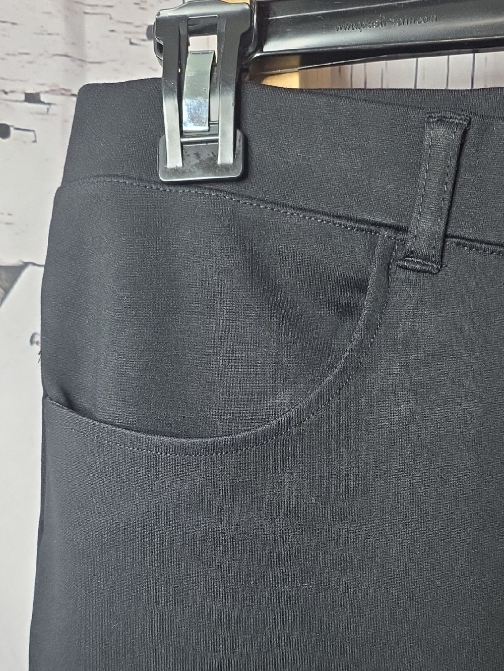 Quince Ultra 4 Pocket Ponte Straight Leg Pants In BLACK - Picture 5 of 11